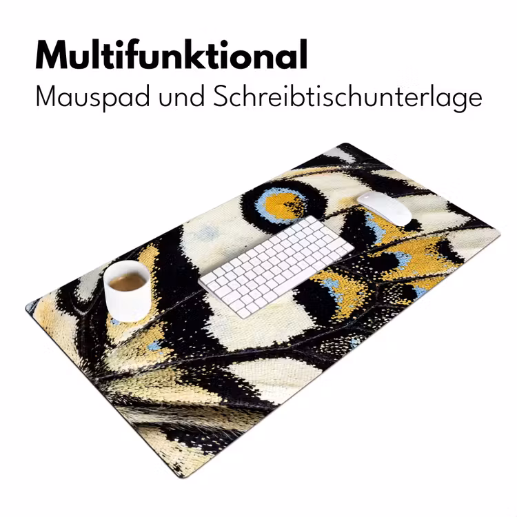 Vlinder - Vleugel - Geel Muismat XXL klein -ysfeer4_duits