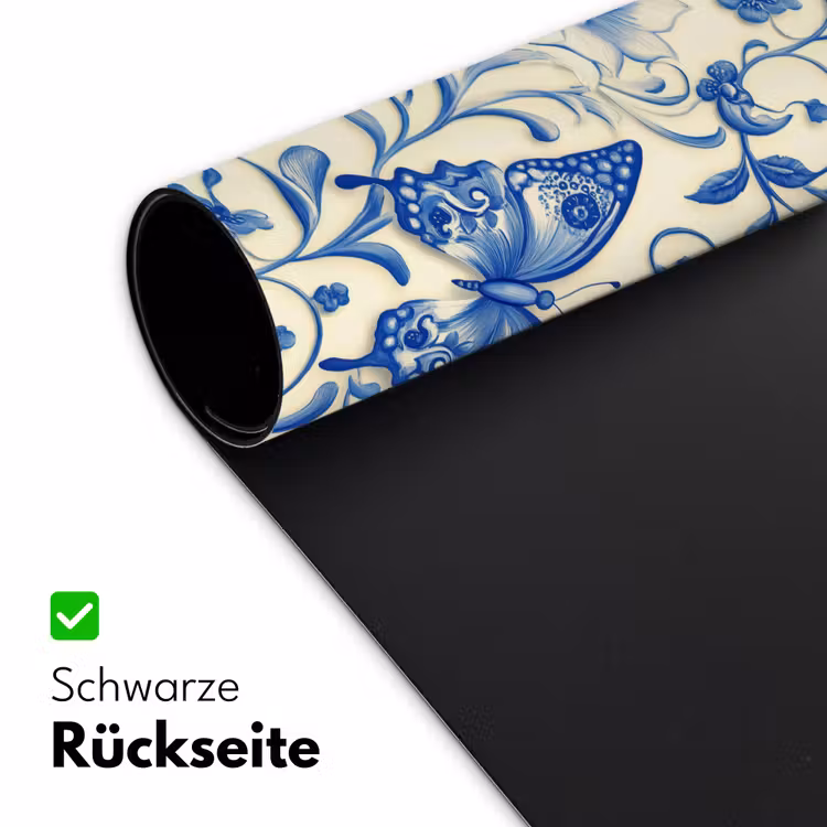 Vlinders - Bloemen - Blauw - Botanisch Muismat XXL klein 681 -ysfeer2_duits