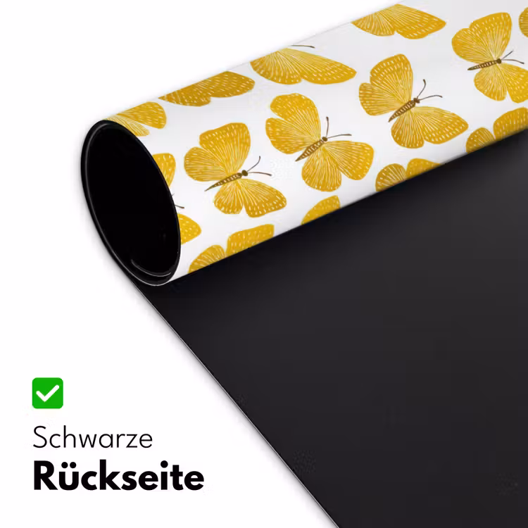 Vlinders - Botanisch - Illustratie - Geel - Wit Muismat XXL klein 681 -ysfeer2_duits