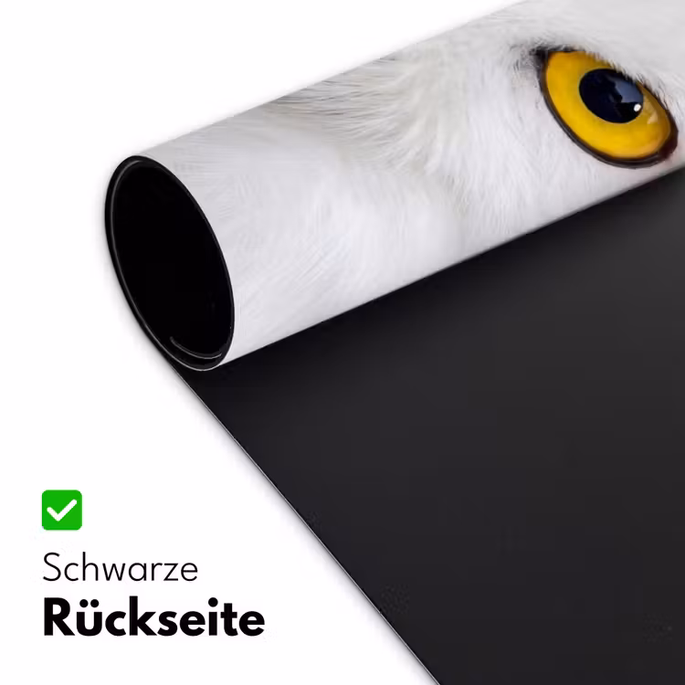 Sneeuwuil - Portret - Geel Muismat XXL klein -ysfeer2_duits