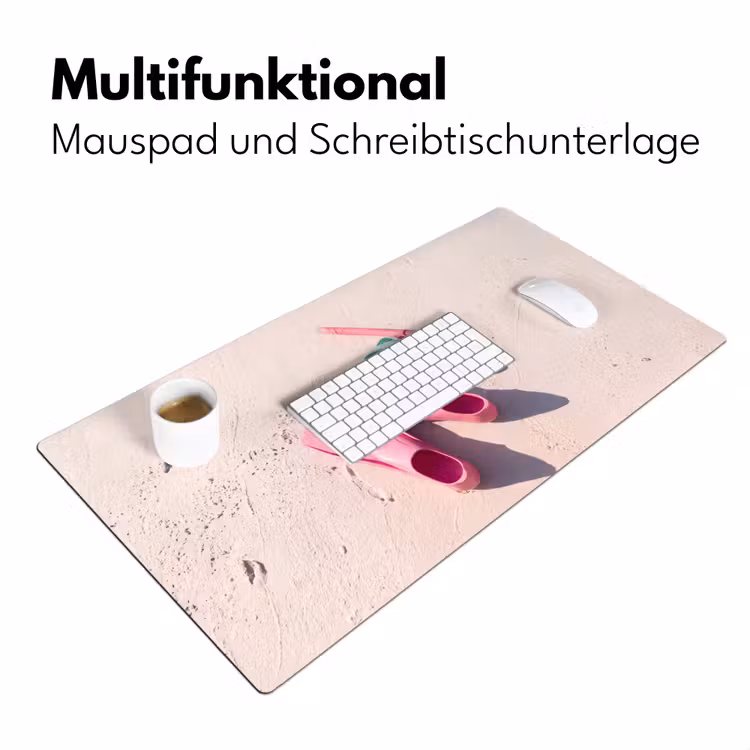 Schreibtischunterlage - Schnorchelset – Strand – Sommer – Rosa - Snorkelset - Strand - Zomer - Roze Muismat XXL klein