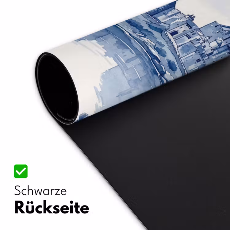 Schots - Kasteel - Blauw - Aquarel Muismat XXL klein -ysfeer2_duits