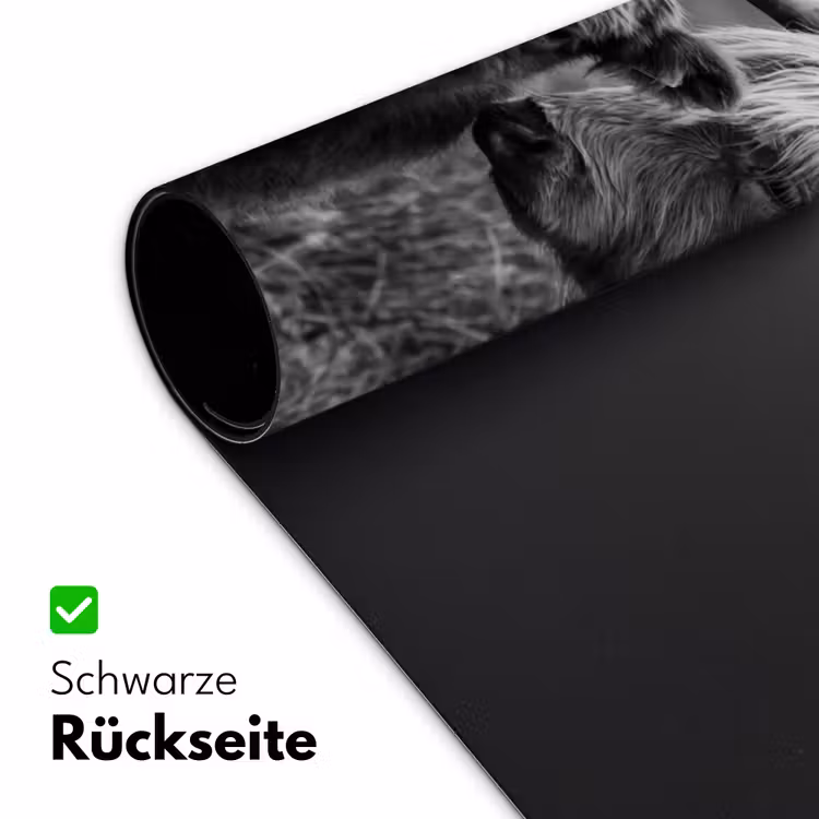 Schotse hooglander - Kalf - Zwart - Wit Muismat XXL klein -ysfeer2_duits