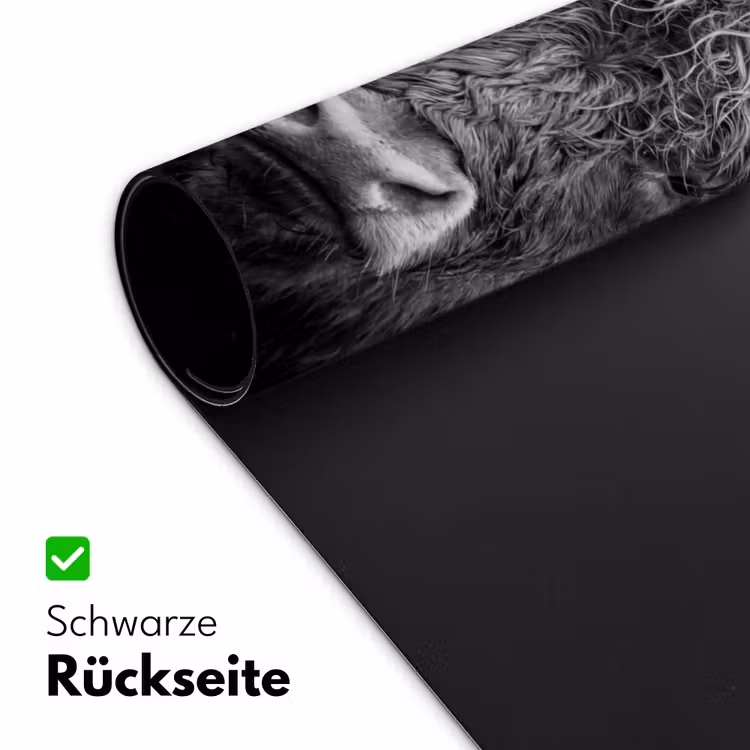 Schotse hooglander - Zwart - Wit - Gras Muismat XXL klein -ysfeer2_duits