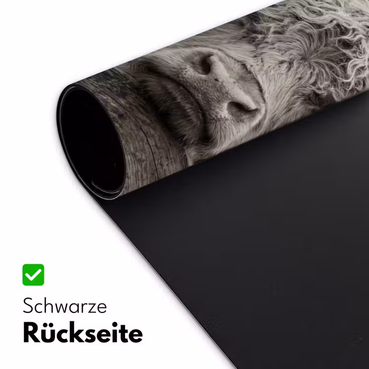 Schotse hooglander - Zwart - Wit - Hout Muismat XXL klein -ysfeer2_duits