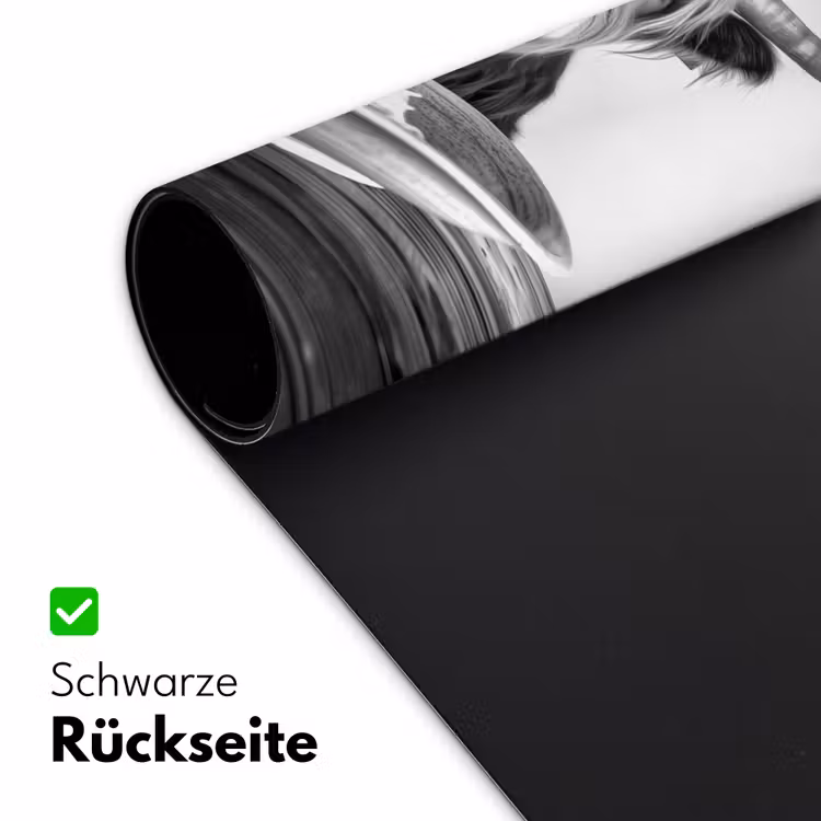 Schotse Hooglander - Spaghetti - Dieren - Zwart wit Muismat XXL klein -ysfeer2_duits