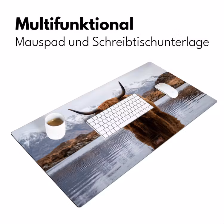Schotse hooglander - Bruin - Water Muismat XXL klein -ysfeer4_duits