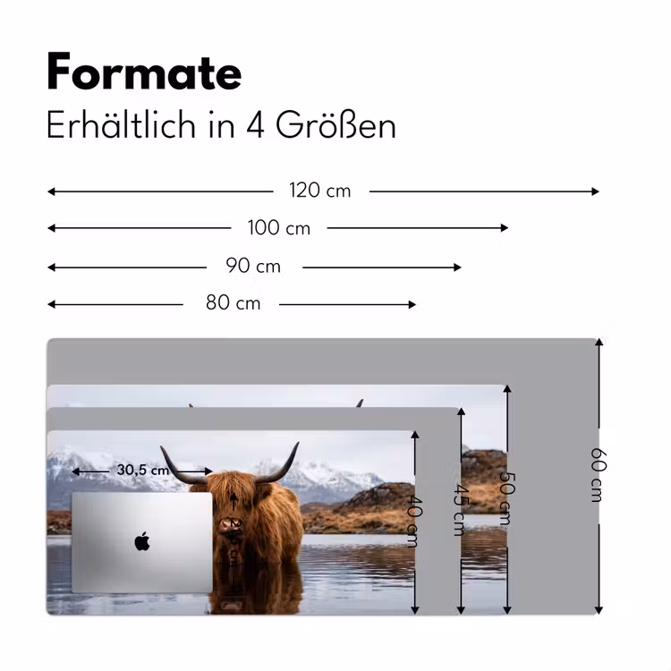 Schotse hooglander - Bruin - Water Muismat XXL klein -ysfeer5_duits