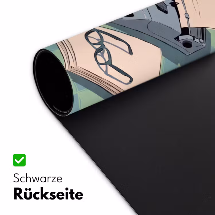 Schreibtischunterlage - Schreibmaschine – Büro – Vintage – Illustration – Grün - Typemachine - Kantoor - Vintage - Illustratie - Groen Muismat XXL klein