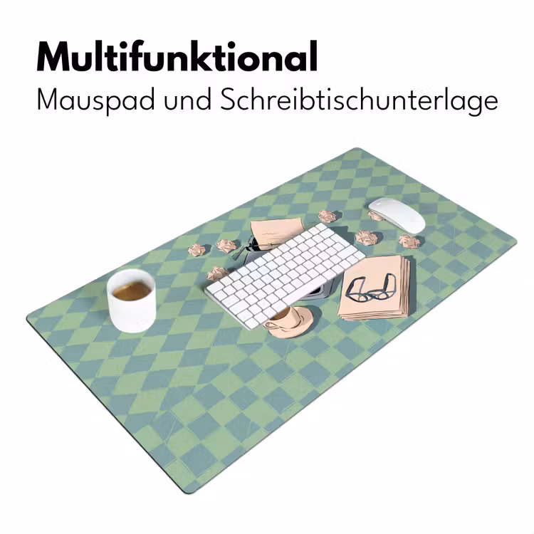 Schreibtischunterlage - Schreibmaschine – Büro – Vintage – Illustration – Grün - Typemachine - Kantoor - Vintage - Illustratie - Groen Muismat XXL klein