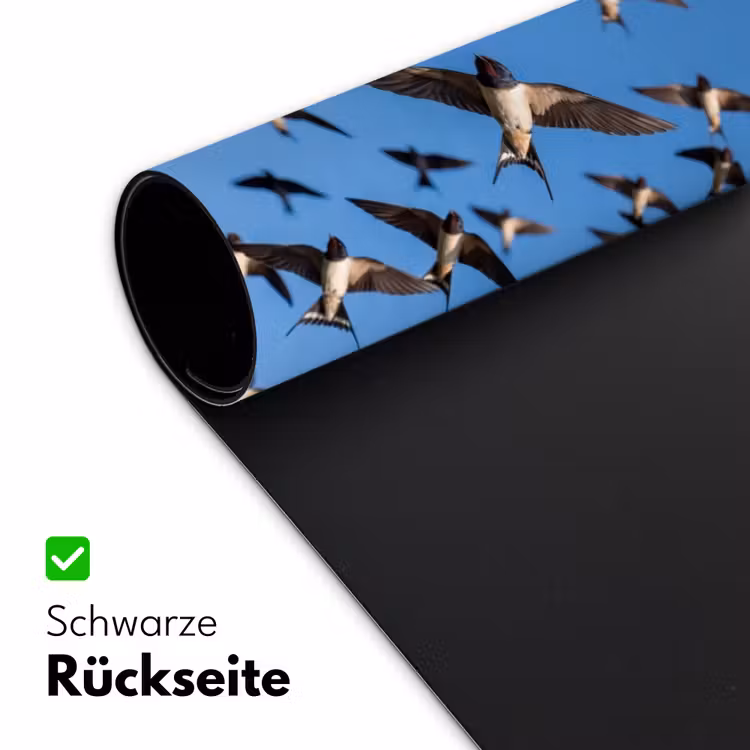 Zwaluwen - Vliegen - Blauw Muismat XXL klein -ysfeer2_duits