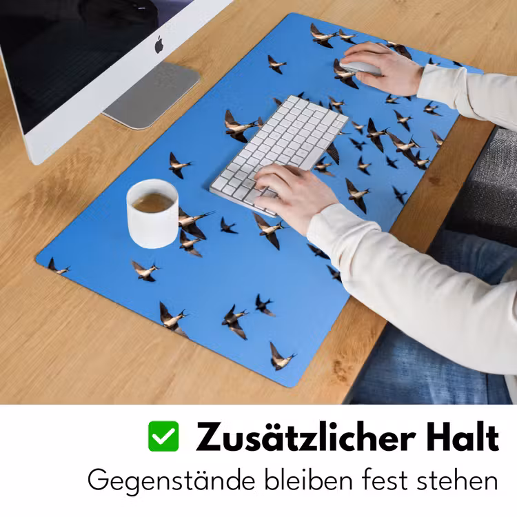Zwaluwen - Vliegen - Blauw Muismat XXL klein -ysfeer3_duits