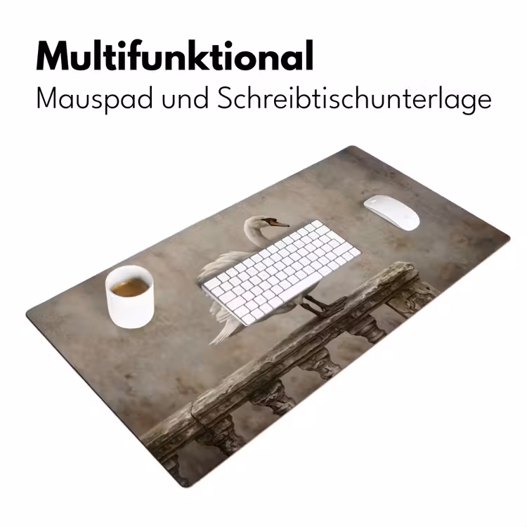 Zwaan - Elegant - Dieren - Wit Muismat XXL klein -ysfeer4_duits