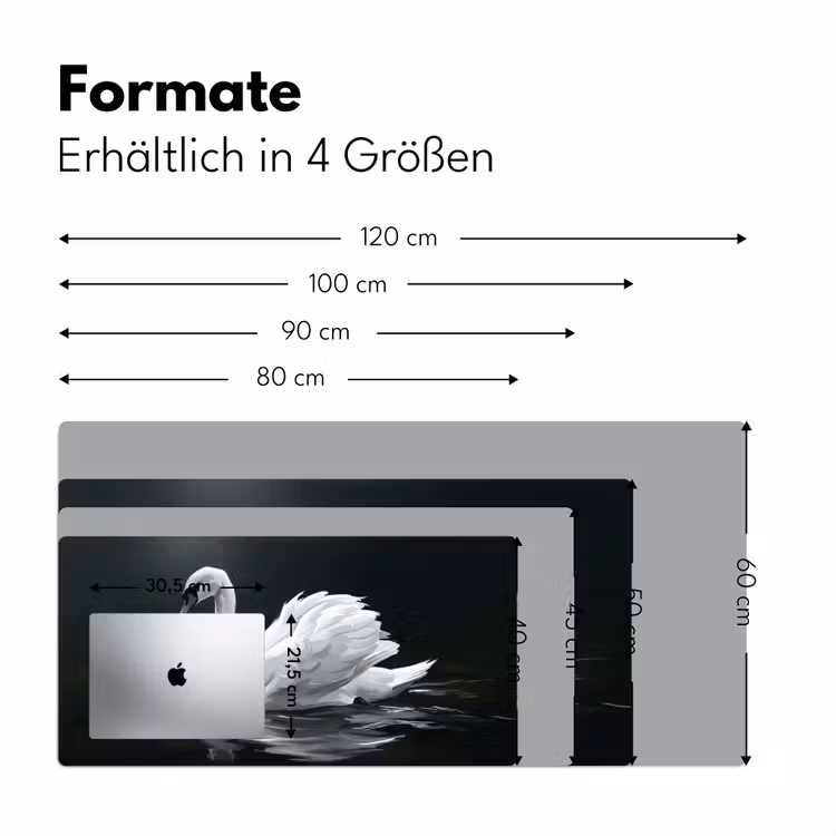 Zwaan - Water - Natuur - Realistisch - Wit Muismat XXL klein -ysfeer5_duits