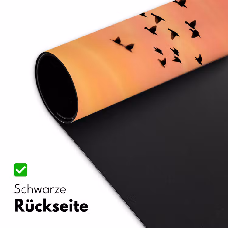 Zwerm - Vogels - Oranje Muismat XXL klein -ysfeer2_duits