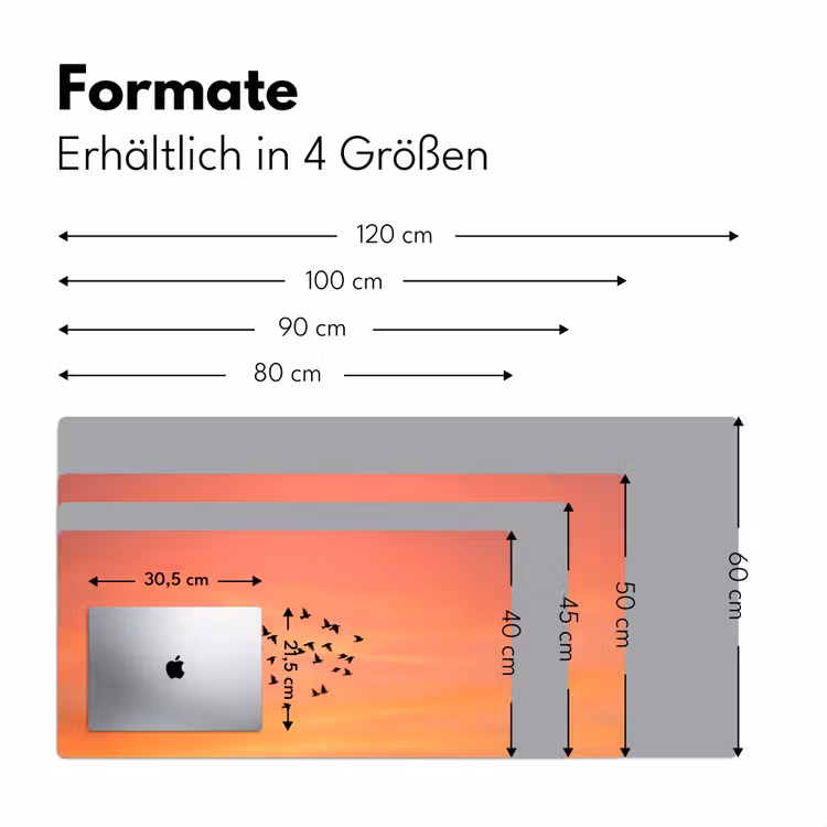 Zwerm - Vogels - Oranje Muismat XXL klein -ysfeer5_duits