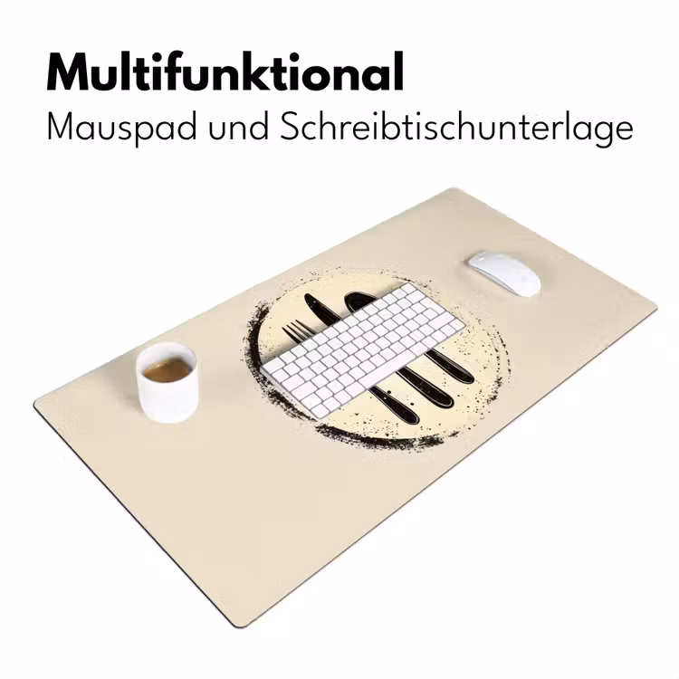 Zwart - Bestek - Rondje Muismat XXL klein -ysfeer4_duits