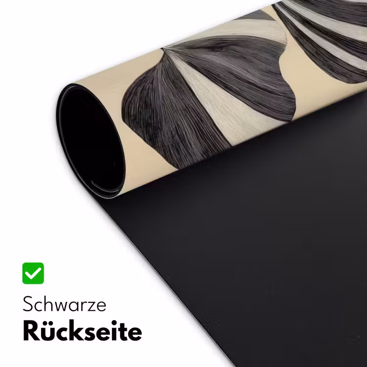Zwart - Bladeren - Strepen - Minimalistisch Muismat XXL klein -ysfeer2_duits