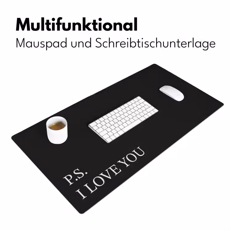 Zwart - Minimalistisch - Valentijn Muismat XXL klein -ysfeer4_duits