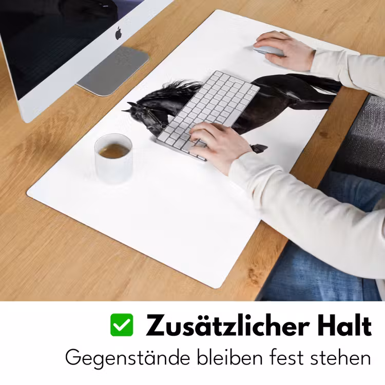 Zwart - Paard - Portret Muismat XXL klein -ysfeer3_duits