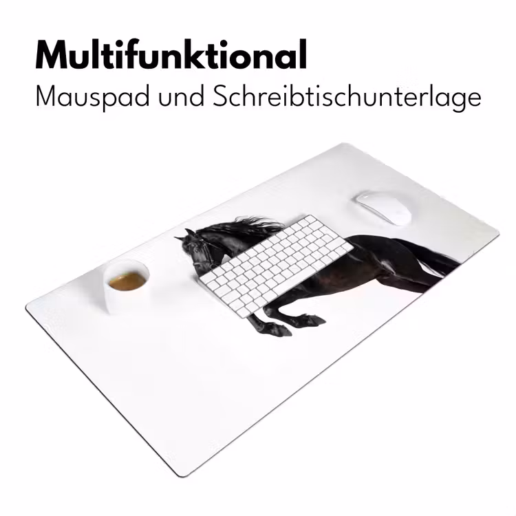 Zwart - Paard - Portret Muismat XXL klein -ysfeer4_duits