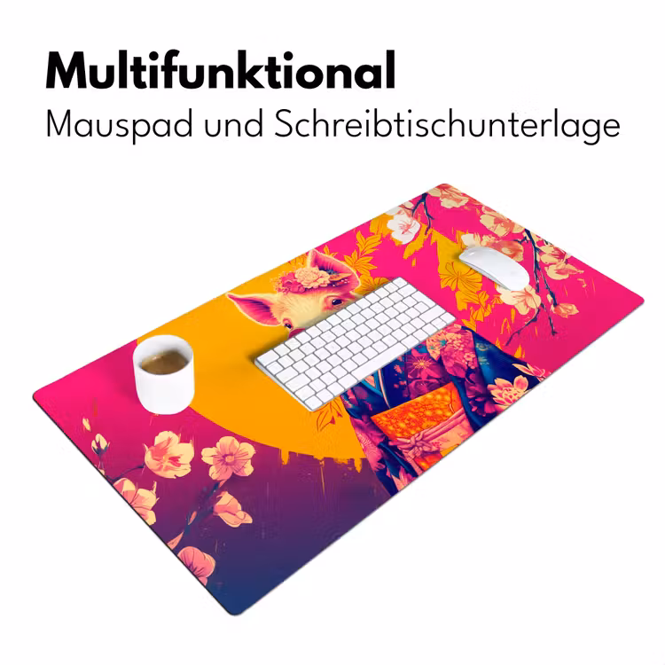 Varken - Bloemkroon - Kimono - Abstract Muismat XXL klein -ysfeer4_duits