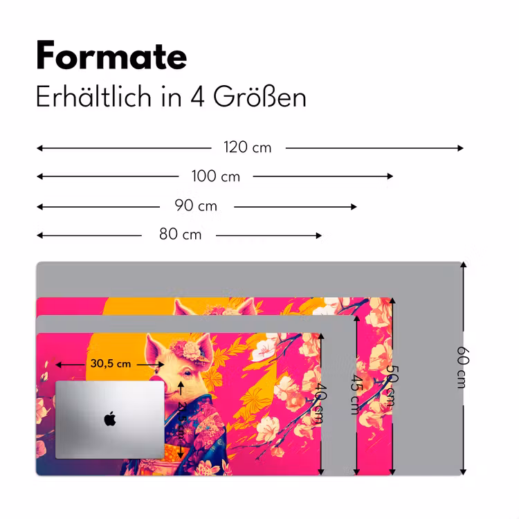 Varken - Bloemkroon - Kimono - Abstract Muismat XXL klein -ysfeer5_duits