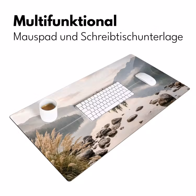 Meer - Bergen - Landschap - Groen Muismat XXL klein -ysfeer4_duits