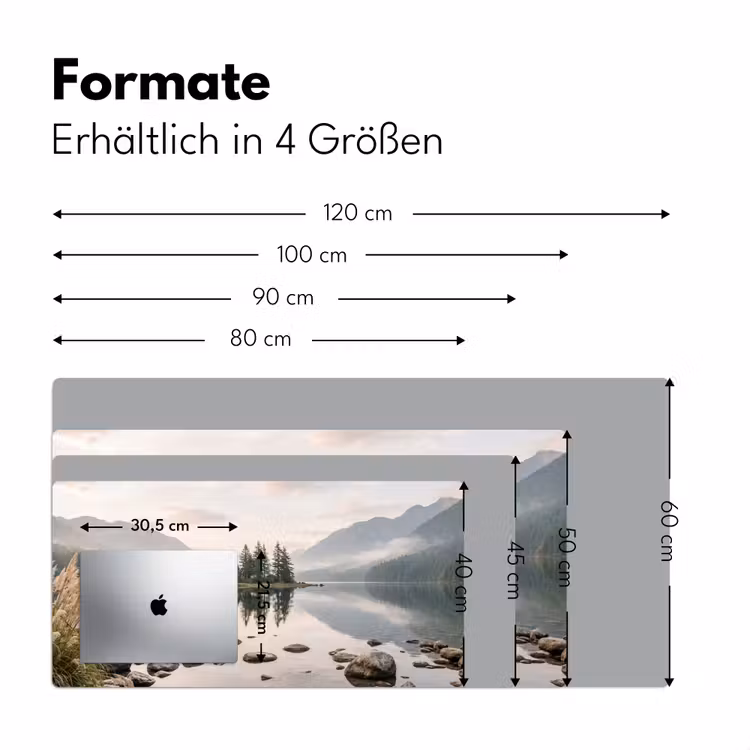 Meer - Bergen - Landschap - Groen Muismat XXL klein -ysfeer5_duits