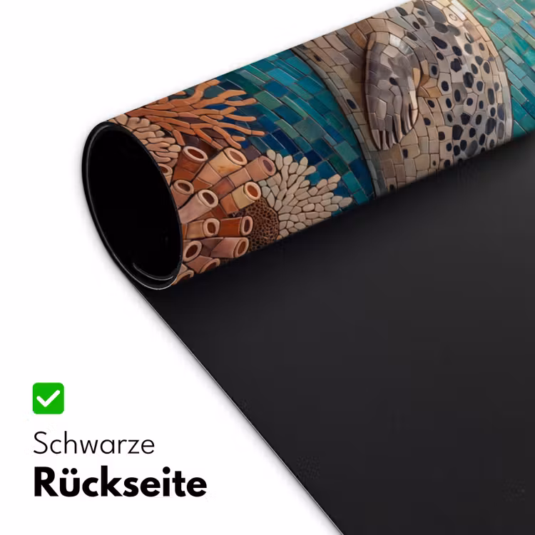 Zeehond - Mozaïek - Onderwater - Dieren - Blauw Muismat XXL klein -ysfeer2_duits