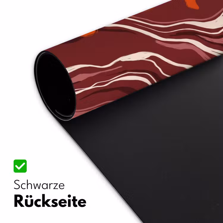 Schreibtischunterlage - Seepferdchen – Wellen – Meeresleben – Abstrakt – Orange - Zeepaardje - Golven - Zeeleven - Abstract - Oranje Muismat XXL klein