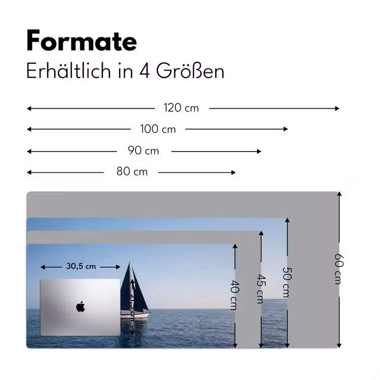 Zeilboot - Zee - Blauw Muismat XXL klein -ysfeer5_duits