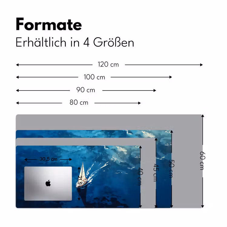 Zeilboot - Water - Abstract - Schaduw Muismat XXL klein -ysfeer5_duits