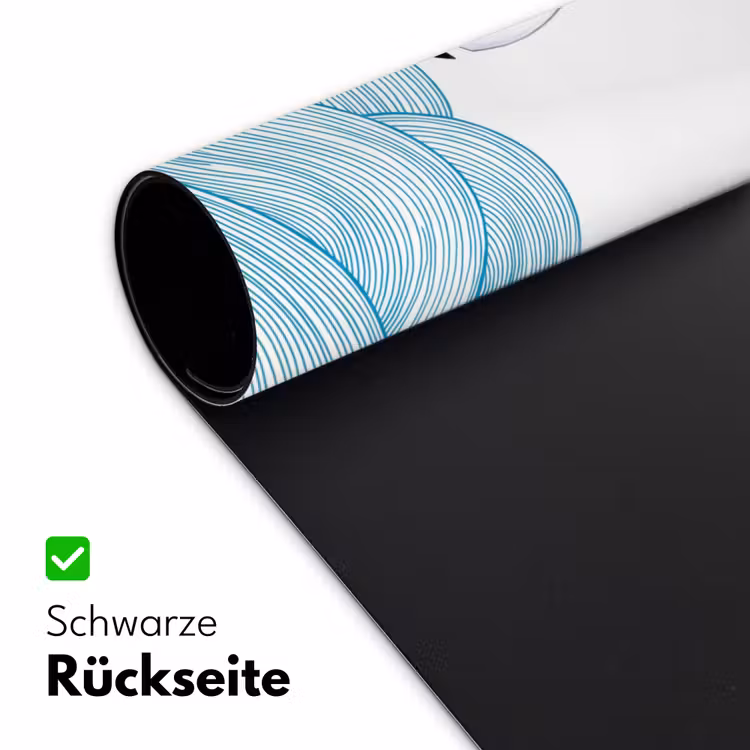 Zeilboot - Golven - Zee - Illustratie - Blauw Muismat XXL klein -ysfeer2_duits