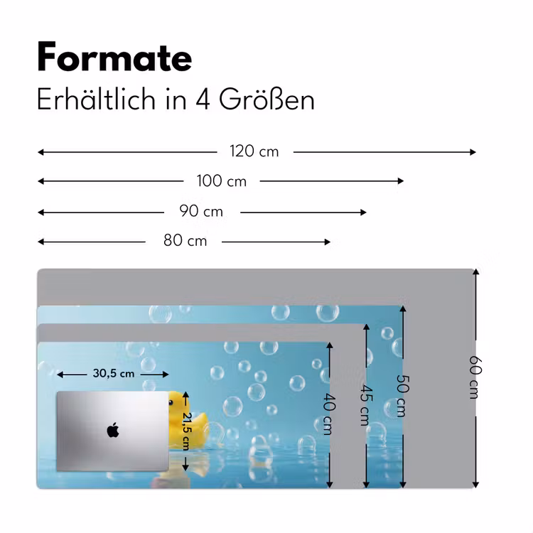Bubbels - Badeend - Geel Muismat XXL klein -ysfeer5_duits
