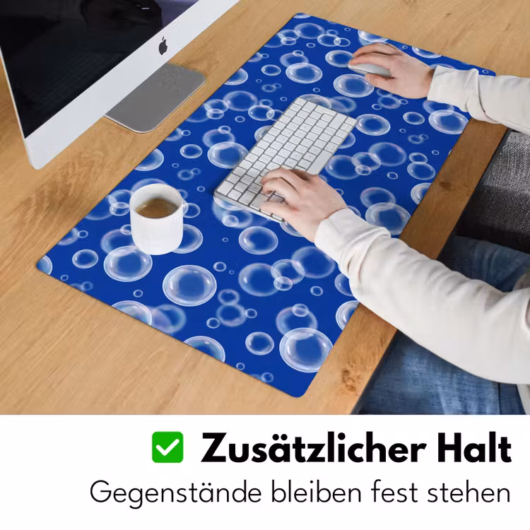Bubbels - Patroon - Blauw Muismat XXL klein -ysfeer3_duits