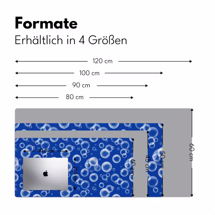 Bubbels - Patroon - Blauw Muismat XXL klein -ysfeer5_duits