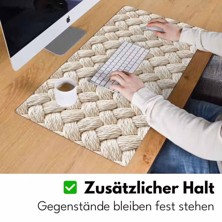 Touw - Gebreid - Beige Muismat XXL klein 681 -ysfeer3_duits