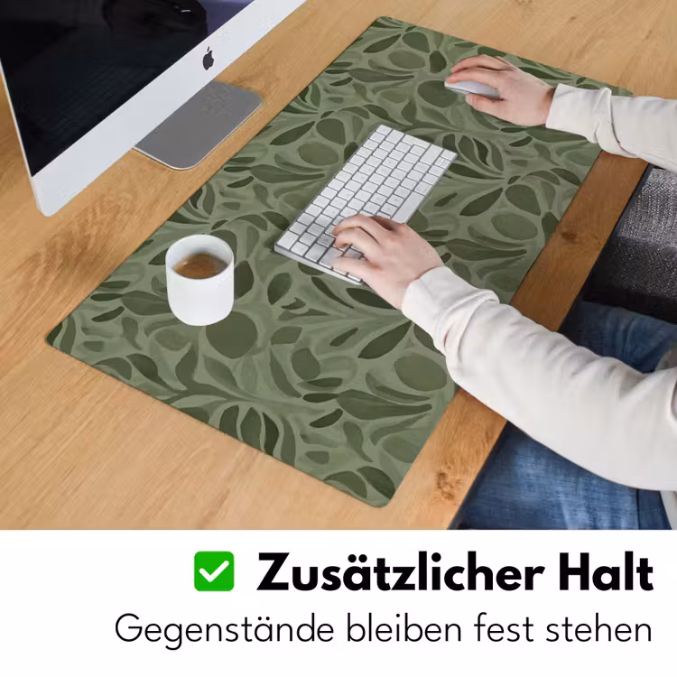 Sereen - Bladeren - Groen Muismat XXL klein 681 -ysfeer3_duits