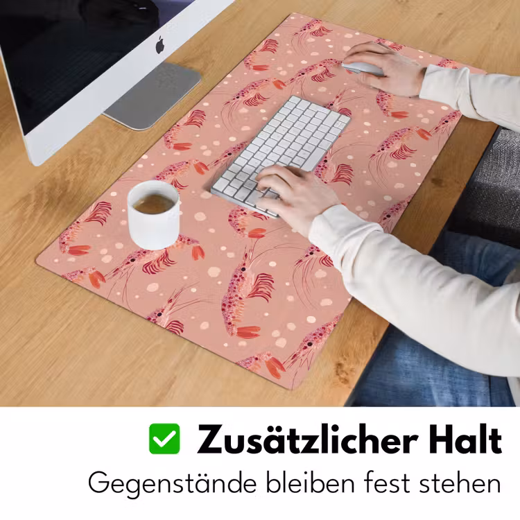 Garnalen - Stippen - Roze Muismat XXL klein 681 -ysfeer3_duits