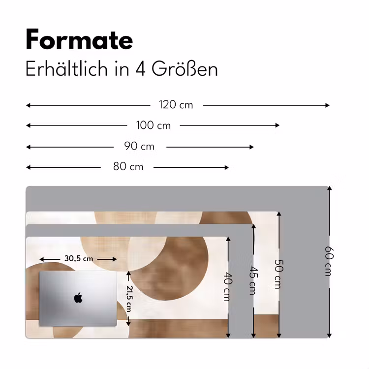 Snijdende cirkels - Overlappende vlakken Muismat XXL klein -ysfeer5_duits