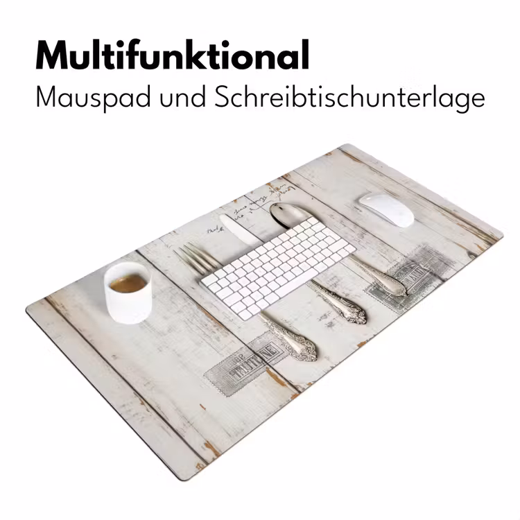Zilver - Bestek - Hout Muismat XXL klein -ysfeer4_duits