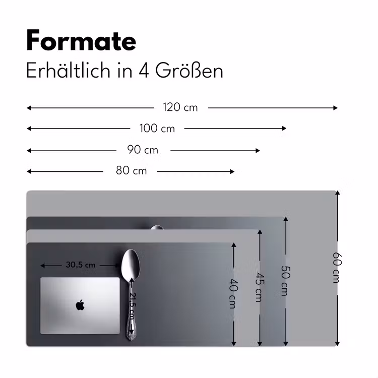 Zilver - Metaal - Lepel Muismat XXL klein -ysfeer5_duits