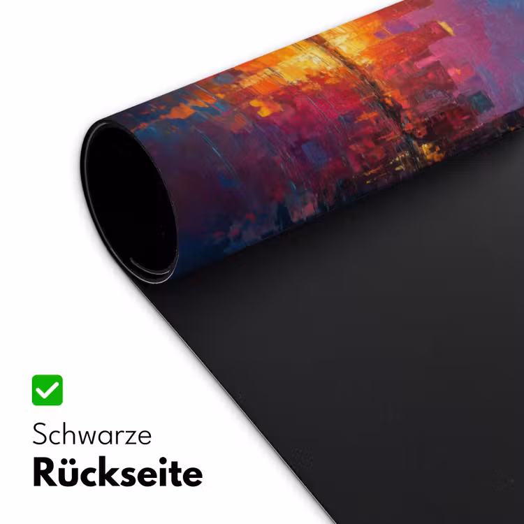 Skyline - Penseelstreken - Donkerblauw - Lichtgevend Muismat XXL klein -ysfeer2_duits