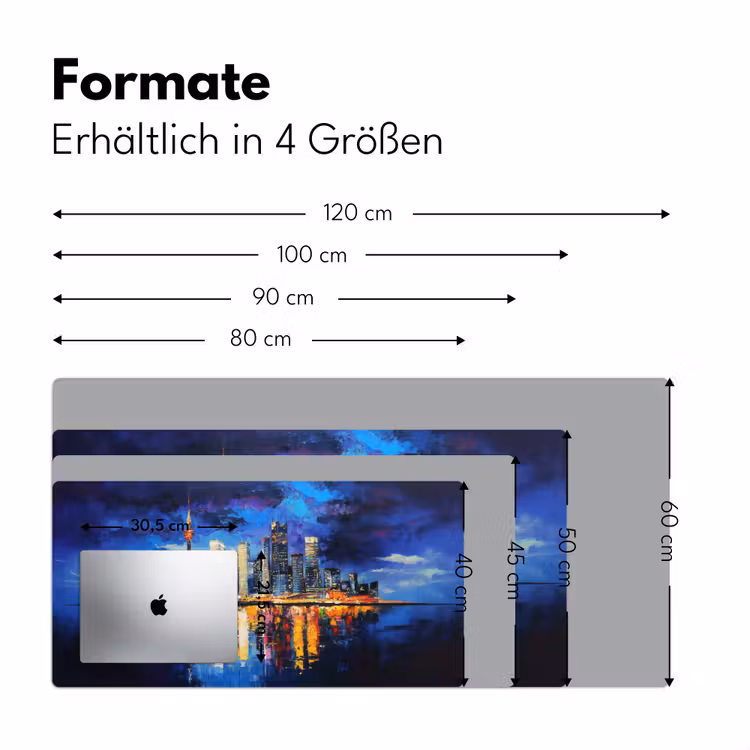 Skyline Toronto - Modern - Stadslicht - Blauw Muismat XXL klein -ysfeer5_duits