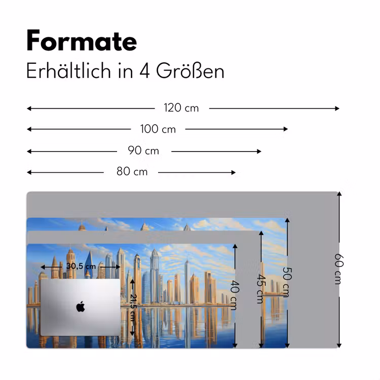 Skyline - Wolkenkrabbers - Water - Blauw Muismat XXL klein -ysfeer5_duits
