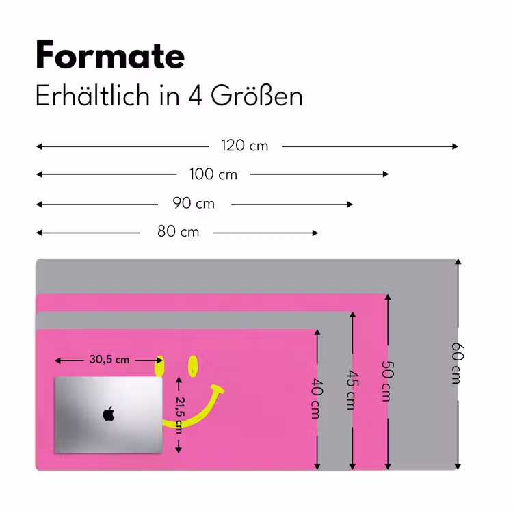 Smiley - Vrolijk - Roze Muismat XXL klein -ysfeer5_duits