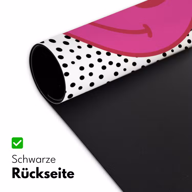 Smiley - Roze - Stippen Muismat XXL klein -ysfeer2_duits