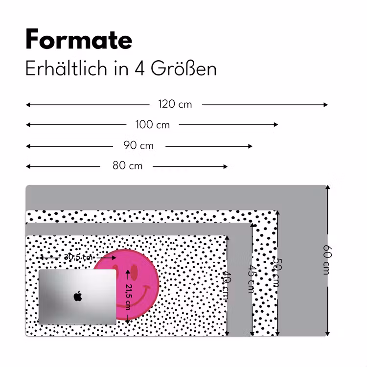 Smiley - Roze - Stippen Muismat XXL klein -ysfeer5_duits
