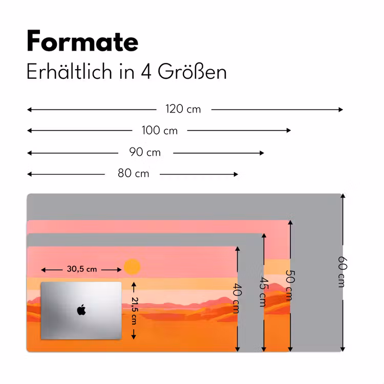 Zon - Abstract - Landschap - Oranje Muismat XXL klein -ysfeer5_duits